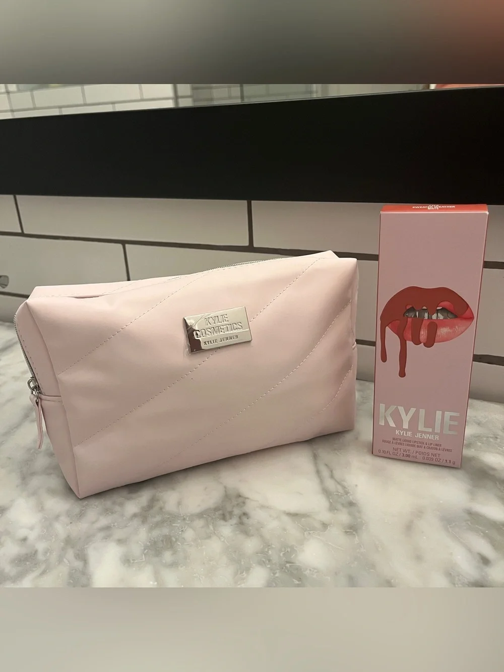 Kylie Cosmetics Matte Lip Kit Duo + Branded Travel Bag - SWEATER WEATHER (704)